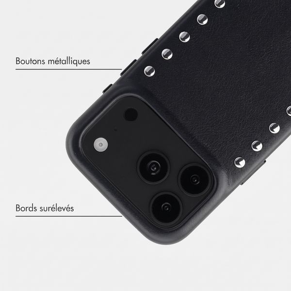Selencia Coque arrière Studs avec MagSafe Apple iPhone 18 Pro Max / 17 Pro Max - Velvet Black