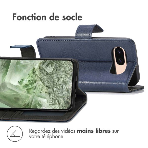 imoshion Étui de télephone portefeuille de luxe Google Pixel 8a - Bleu foncé