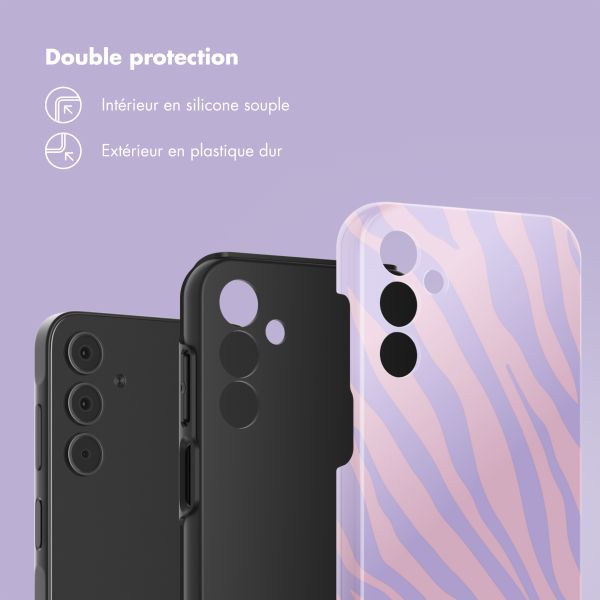 Selencia Coque arrière Vivid Samsung Galaxy A15 (5G/4G) - Zebra Light Pink Lilac