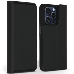 Accezz Étui de télephone Slim Folio en cuir de qualité supérieure Apple iPhone 15 Pro - Noir