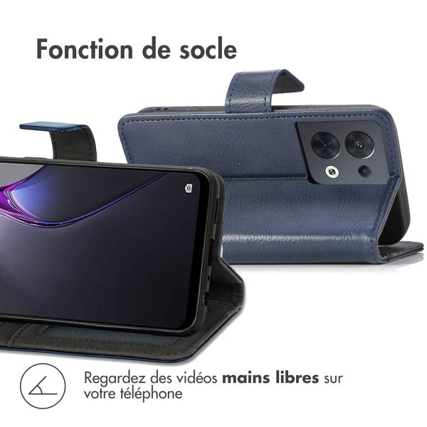 imoshion Étui de télephone portefeuille de luxe Oppo Reno 8 5G - Bleu foncé