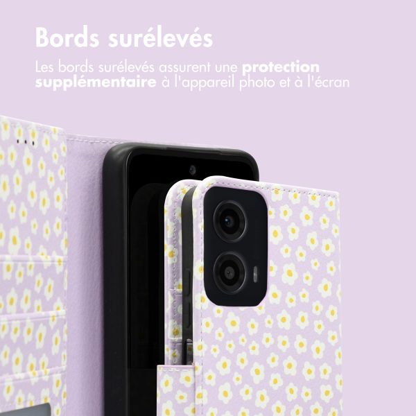 imoshion Étui de télephone portefeuille Design Motorola Moto G34 - White Daisy
