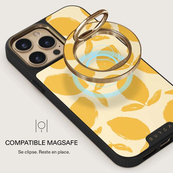 Burga Anneau de téléphone Magnetic Ringholder Gold - Compatible avec MagSafe - Lemon Tart