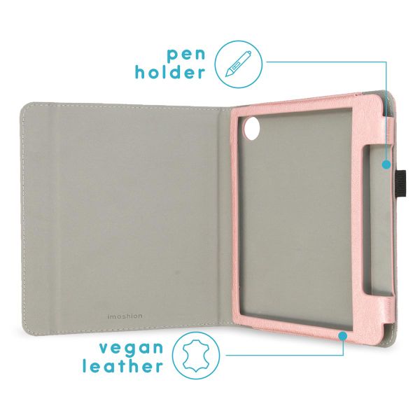 imoshion Étui de liseuse portefeuille en cuir végan Kobo Sage / Tolino Epos 3 - Rose Doré