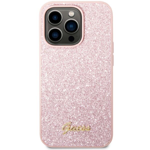 Guess Coque Glitter Flakes Apple iPhone 14 Pro Max - Rose