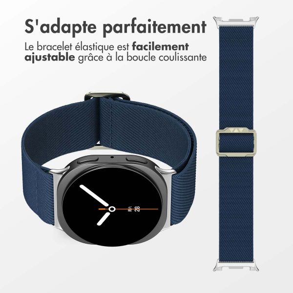imoshion Bracelet en nylon élastique Samsung Galaxy Watch 8 (40/44mm) / Classic (46mm) - Bleu foncé