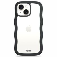 Holdit Coque Wavy Apple iPhone 17e / 16e / 15 / 14 / 13 - Black / Transparent