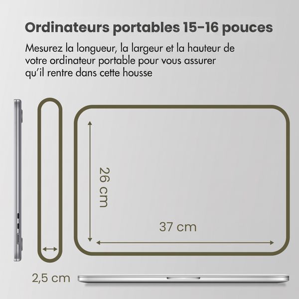 Accezz Housse ordinateur 15-16 pouces - Slate Gray