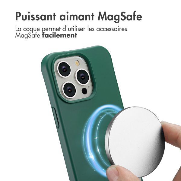 imoshion Coque arrière Color avec cordon amovible et MagSafe Apple iPhone 14 Pro - Vert foncé