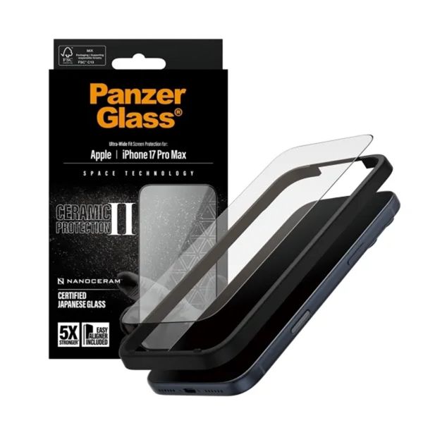 PanzerGlass Protecteur d'écran en céramique avec applicateur Apple iPhone 17 Pro Max