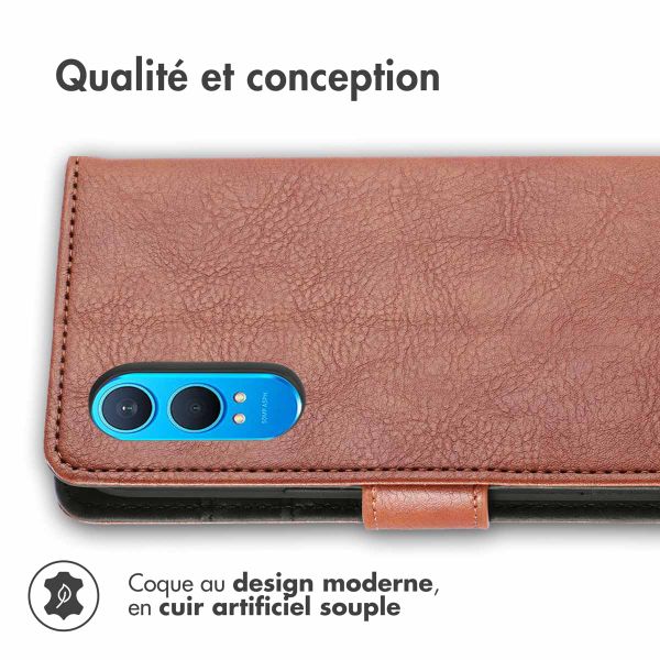 imoshion Étui de télephone portefeuille de luxe OnePlus Nord CE 4 Lite 5G - Marron