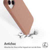 Accezz Coque Liquid Silicone avec MagSafe Apple iPhone 13 Mini - Marron clair