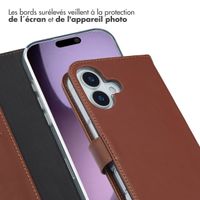 Selencia Étui portefeuille en cuir véritable Apple iPhone 17 - Marron clair