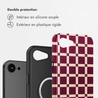 Selencia Coque arrière Vivid avec MagSafe Apple iPhone 17e / 16e - Check This Burgundy
