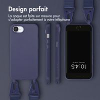 Selencia Coque silicone avec cordon amovible Apple iPhone 17e / 16e - Bleu foncé