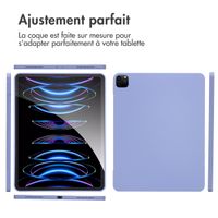 Accezz Coque Liquid Silicone avec porte-stylet Apple iPad Pro 12.9 (2020/2021/2022) - Lila