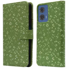 imoshion Étui de télephone portefeuille Design Motorola Moto G04 / G24 - Green Flowers