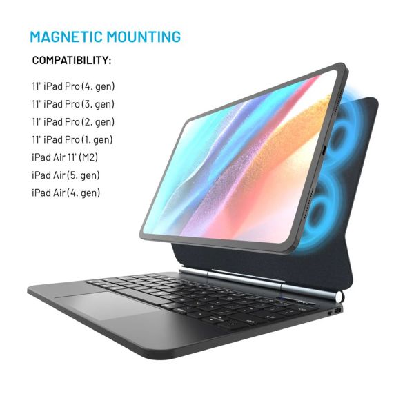 Fixed Étui clavier Typee Apple iPad Air 11 pouces (2026) M4 / (2025) M3 / (2024) M2 / Air 5 (2022) / Air 4 (2020) / Pro 11 (2018/2020/2021/2022) - QWERTY / NL - Noir