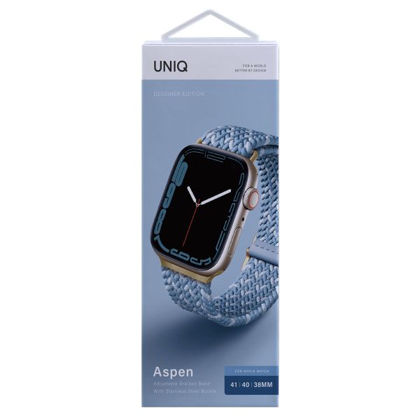 Uniq Bracelet tressé Aspen Designer Edition Apple Watch | 38/40/41/42 mm - Cerulean Blue