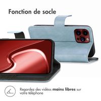 imoshion Étui de télephone portefeuille de luxe Apple iPhone 15 Pro - Bleu clair
