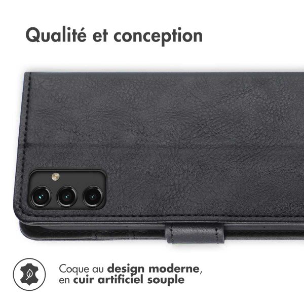 imoshion Étui de télephone portefeuille de luxe Samsung Galaxy A14 (5G/4G) - Noir