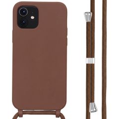imoshion Coque en silicone avec cordon Apple iPhone 12 (Pro) - Marron