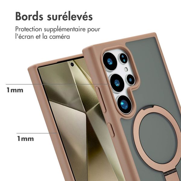 Accezz Coque Ring Stand avec MagSafe Samsung Galaxy S24 Ultra - Marron
