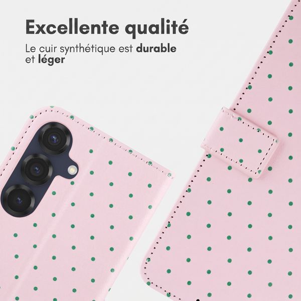 imoshion Étui de télephone portefeuille Design Samsung Galaxy S25 - Happy Dots