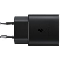Samsung Câble USB-C vers USB-C d'origine - 1 mètre - 25 watts + adaptateur de recharge rapide USB-C d'origine - 25 watts - Noir