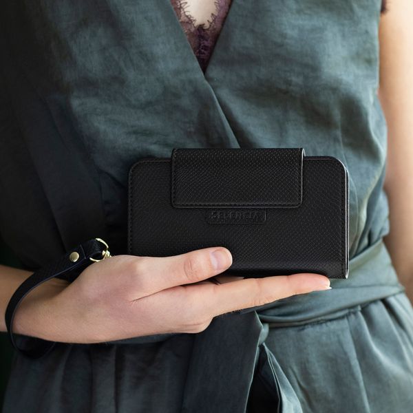 Selencia Etui portefeuille serpent amovible 2-en-1 Llyr Samsung Galaxy S21 Plus - Noir