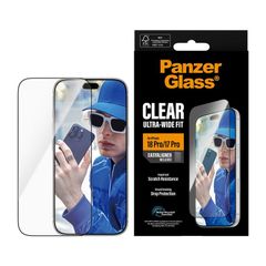 PanzerGlass Protection d'écran Ultra-Wide Fit Anti-bactérienne avec applicateur Apple iPhone 18 Pro / 17 Pro