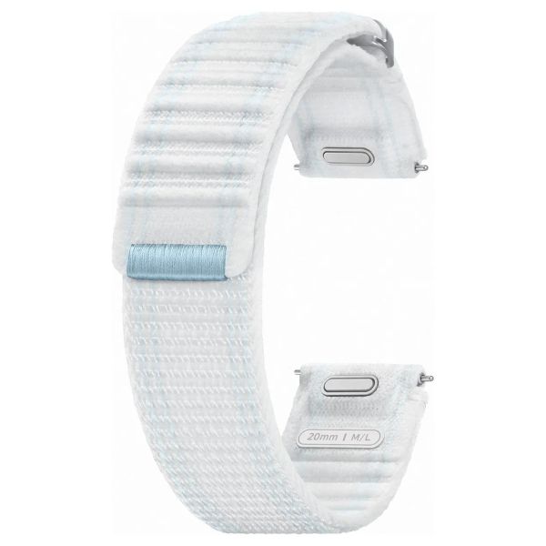 Samsung Bracelet en tissu original Samsung Galaxy Watch 4 / 5 / 6 / 7 / FE (20 mm) - Taille M/L - White Sand