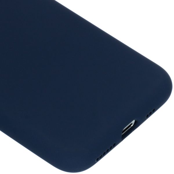 Accezz Coque Liquid Silicone Apple iPhone X / Xs - Bleu foncé