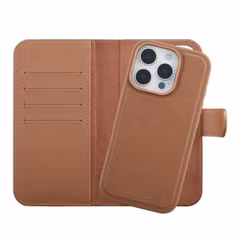 Selencia Étui portefeuille amovible Olyn avec MagSafe Apple iPhone 16 Pro - Marron