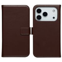 Selencia Étui portefeuille en cuir véritable Apple iPhone 17 Pro - Marron