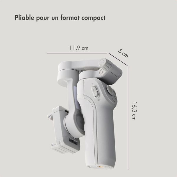 Selencia Stabilisateur Gimbal avec éclairage LED - Suivi intelligent - Trépied - Cosy Grey