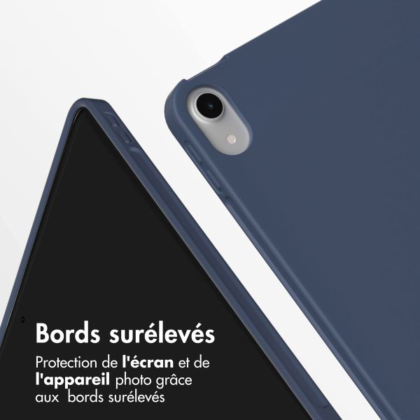 Accezz Coque tablette portefeuille Smart Silicone Apple iPad Air 11 pouces (2026) M4 / (2025) M3 / (2024) M2 / Air 5 (2022) / Air 4 (2020) - Bleu foncé