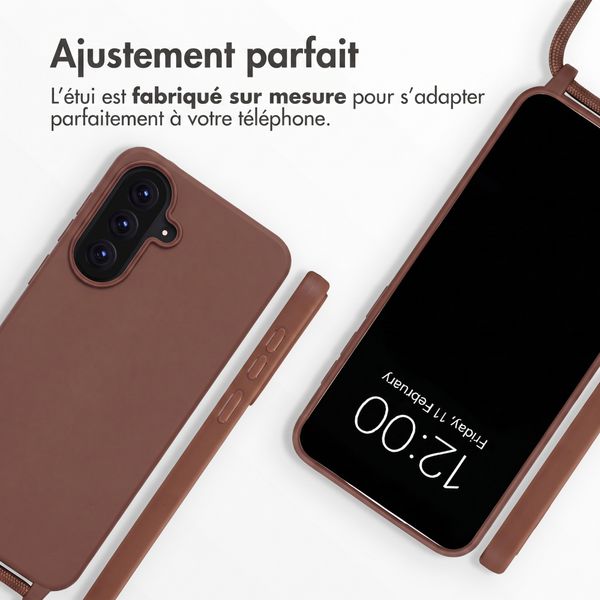 imoshion Coque en silicone avec cordon Samsung Galaxy A56 - Marron