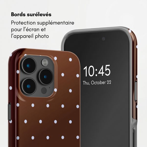 Selencia Coque arrière Vivid Apple iPhone 15 Pro - Happy Dots Chocolate
