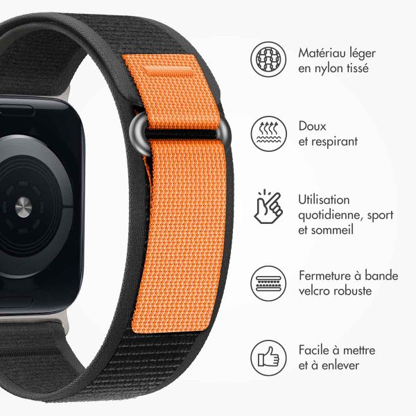 imoshion Bracelet Trail en nylon Apple Watch | 44/45/46/49 mm - Pure Black