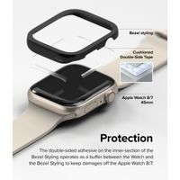 Ringke Style de lunette Apple Watch 7 / 8 / 9 - 45 mm - Hairline Plain Silver