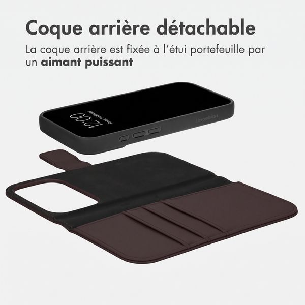 imoshion Étui portefeuille luxe 2-en-1 amovible Apple iPhone 18 Pro / 17 Pro - Marron