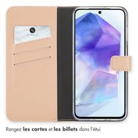 Selencia Étui portefeuille en cuir véritable Samsung Galaxy A26 - Dusty Pink