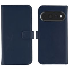 Selencia Étui portefeuille en cuir véritable Google Pixel 11 / 11 Pro - Bleu foncé