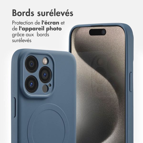 imoshion Coque Couleur avec MagSafe Apple iPhone 15 Pro Max - Bleu foncé