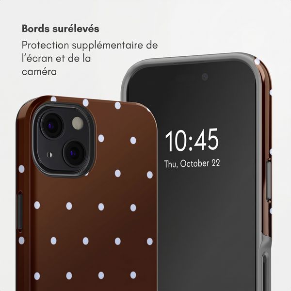 Selencia Coque arrière Vivid Apple iPhone 13 - Happy Dots Chocolate