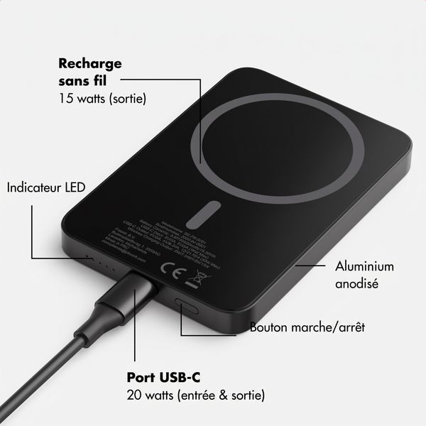 Selencia Powerbank Vivid 5 000 mAh - MagSafe et Qi - Black / Autumn Muse