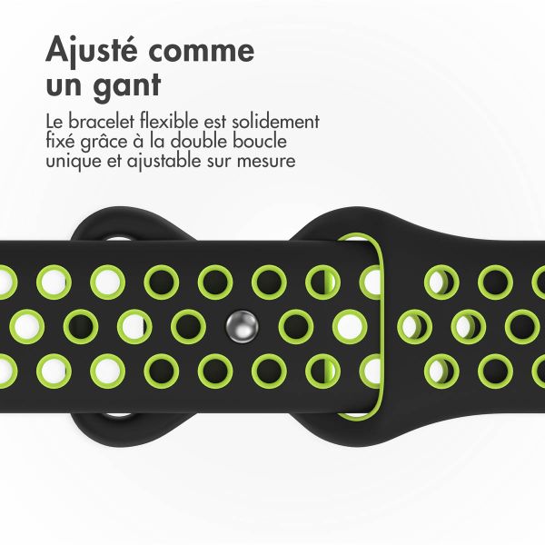 imoshion Bracelet Sport⁺ en silicone Apple Watch | 38/40/41/42 mm - Taille S/M - Black & Yellow