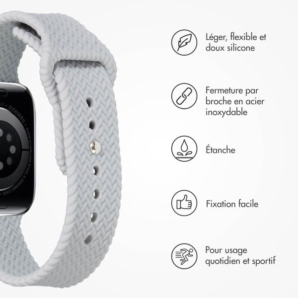 imoshion Bracelet tressé en silicone Apple Watch | 44/45/46/49 mm - Gris