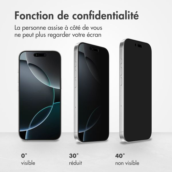 Accezz Protection d'écran en verre trempé Privacy Apple iPhone Air
